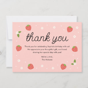 Strawberry Birthday Party Thank You Card