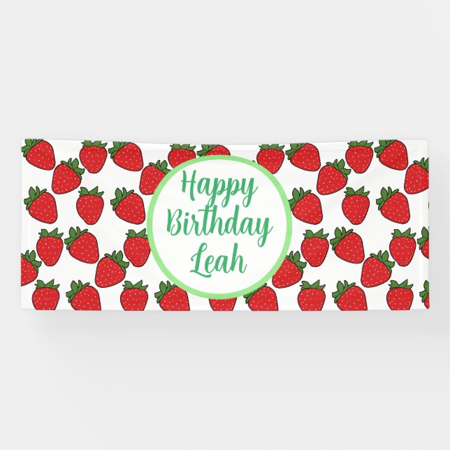 Strawberry Birthday Party Theme    Banner (Horizontal)