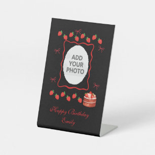 Strawberry Birthday Pedestal Sign