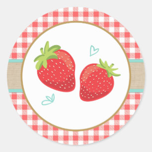 Strawberry birthday stickers Envelope seal picnic