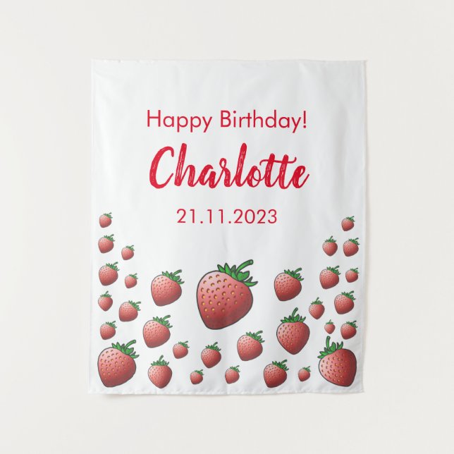 Strawberry Birthday Tapestry (Front)