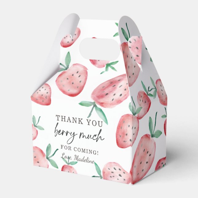 Strawberry Birthday Thank You Berry Much Sweet Fav Favour Box (Back Side)