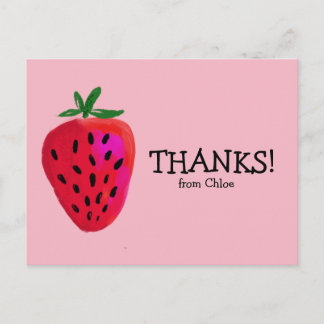 Strawberry | Birthday Thank You Post Card