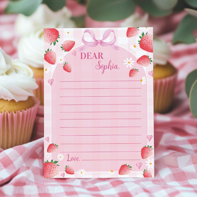 Strawberry Birthday Time Capsule Note Message Card (Creator Uploaded)