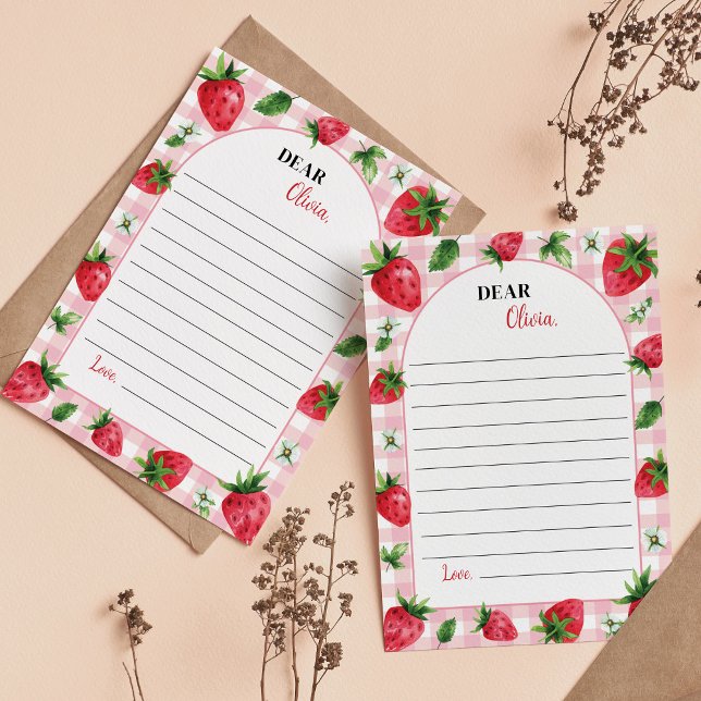 Strawberry Birthday Time Capsule Note Message Card (Creator Uploaded)