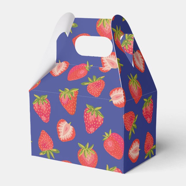 Strawberry birthday wedding favour box (Front Side)