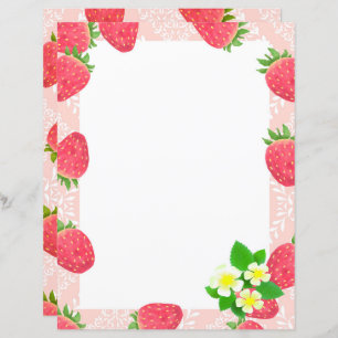 Strawberry Blank Peach Stationery Paper