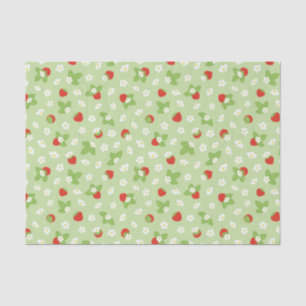 Strawberry Blossom Green, Red and White Tissue Paper