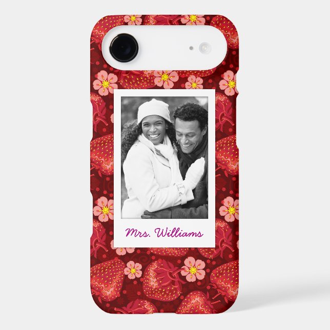Strawberry Blossom Pattern | Monogram Case-Mate iPhone Case (Back)