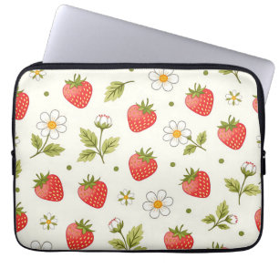 Strawberry Blossom Summer Pattern Laptop Sleeve