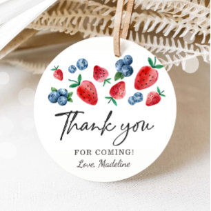 Strawberry Blueberry Favour Tag Birthday Berry Muc