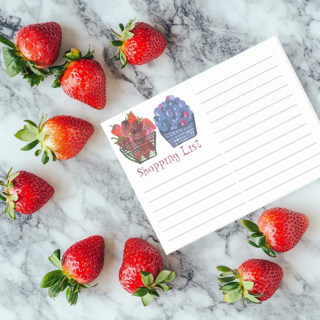 Strawberry Blueberry Grocery Shopping List Post-it Notes (Strawberry Blueberry Grocery Shopping List Post-it Notes
)