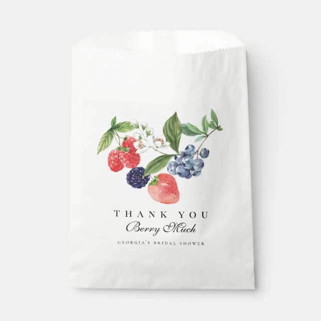 Strawberry Blueberry Personalised Favour Bag (Front)