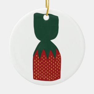 Strawberry Bon Bons Candies Ceramic Ornament
