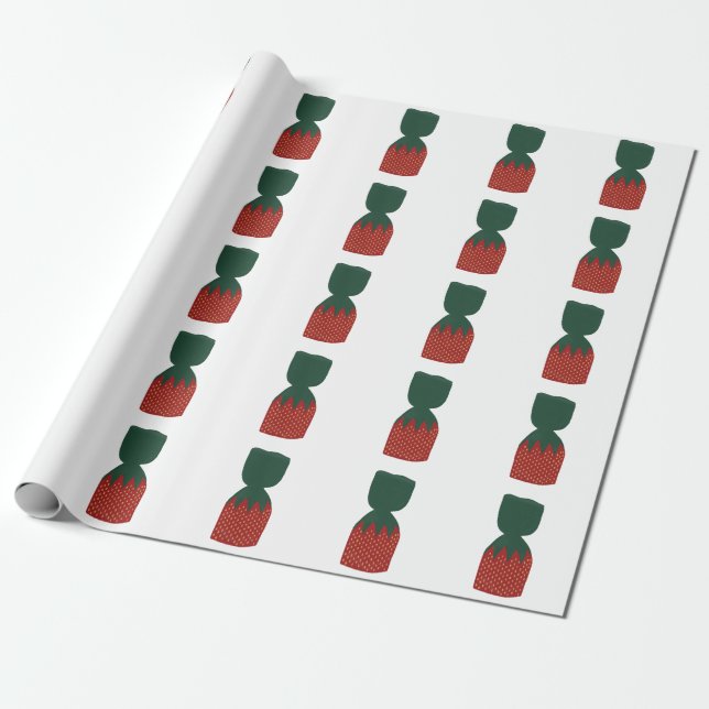 Strawberry Bon Bons Candies Wrapping Paper (Unrolled)