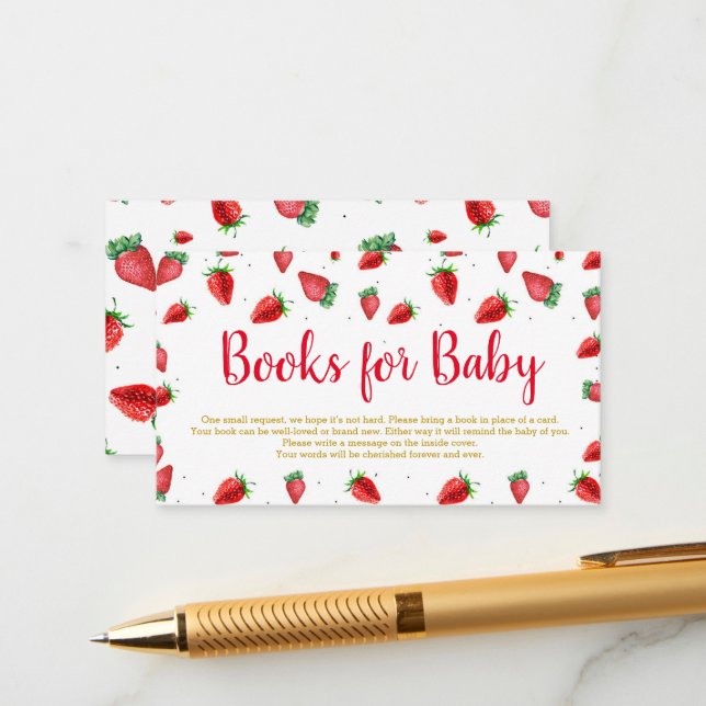 Strawberry book for baby card (Front/Back In Situ)