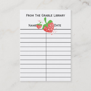 Strawberry Book Return Cards