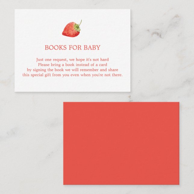Strawberry Books for Baby Enclosure Card  (Front/Back)