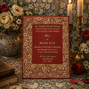 Strawberry Border Customisable Colours Wedding Invitation