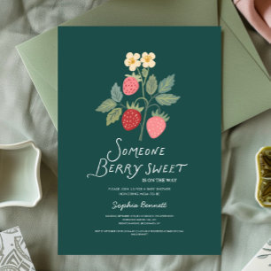 Strawberry Bouquet Blossom Baby Shower Invitation