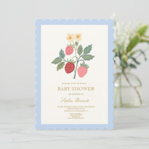 Strawberry Bouquet Blossom Baby Shower Invitation