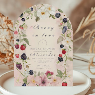 Strawberry Bow Bridal Shower Invitation