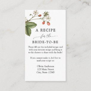 Strawberry Bridal Recipe Request Enclosure Card