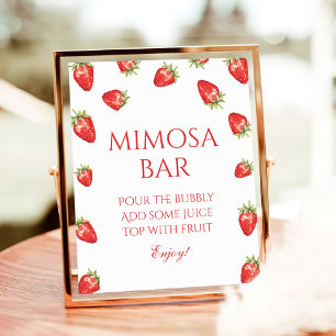 Strawberry Bridal Shower Mimosa Bar  Poster