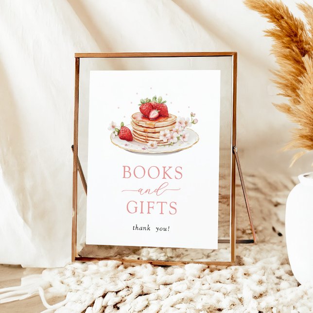 Strawberry Brunch Baby Shower Books and Gifts Sign (Creator Uploaded)