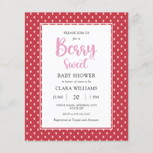 Strawberry Budget Baby Shower Invitation