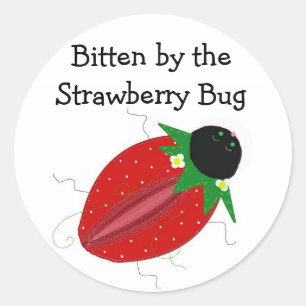 Strawberry Bug Classic Round Sticker