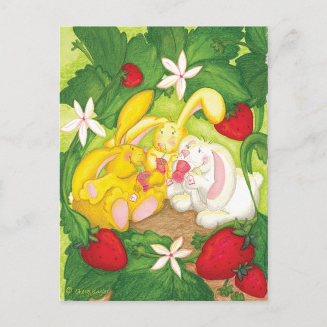 Strawberry Bunny Tea / Postcard (Front)