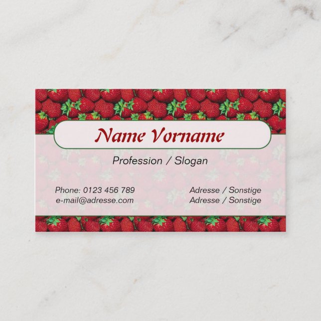 strawberry business card (Front)