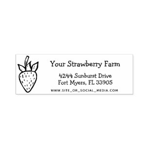 Strawberry Business Return Address Pre Inked Stamp