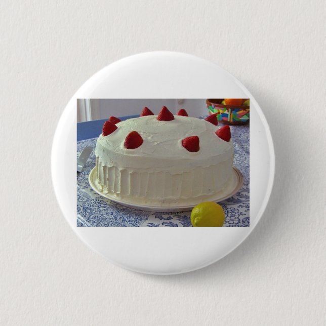 Strawberry Cake 6 Cm Round Badge (Front)
