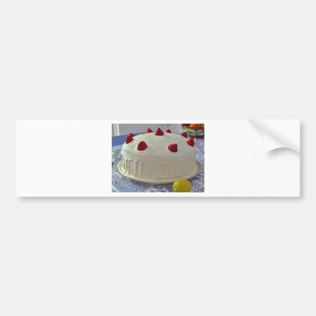 Strawberry Cake Bumper Sticker (Front)