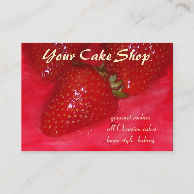 strawberry cake business card (Front)
