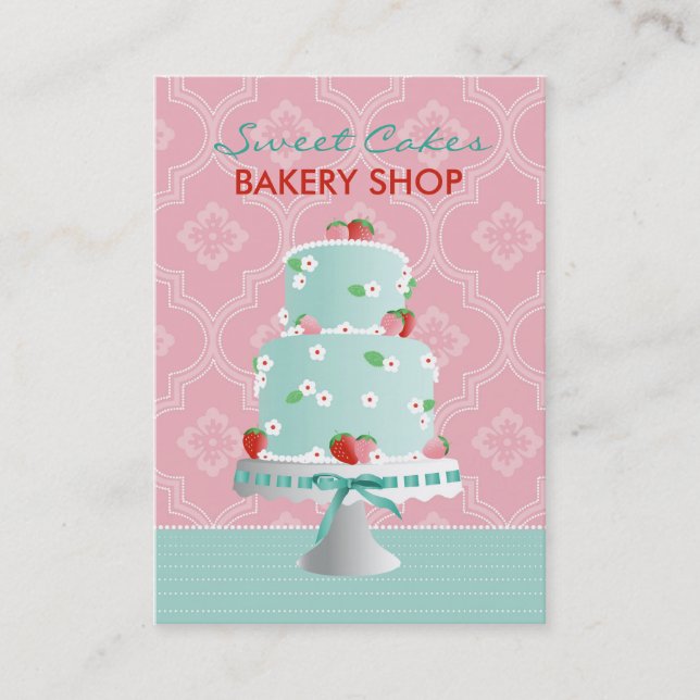 Strawberry Cake Business Card C (Front)