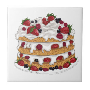 Strawberry Cake Ceramic Tile