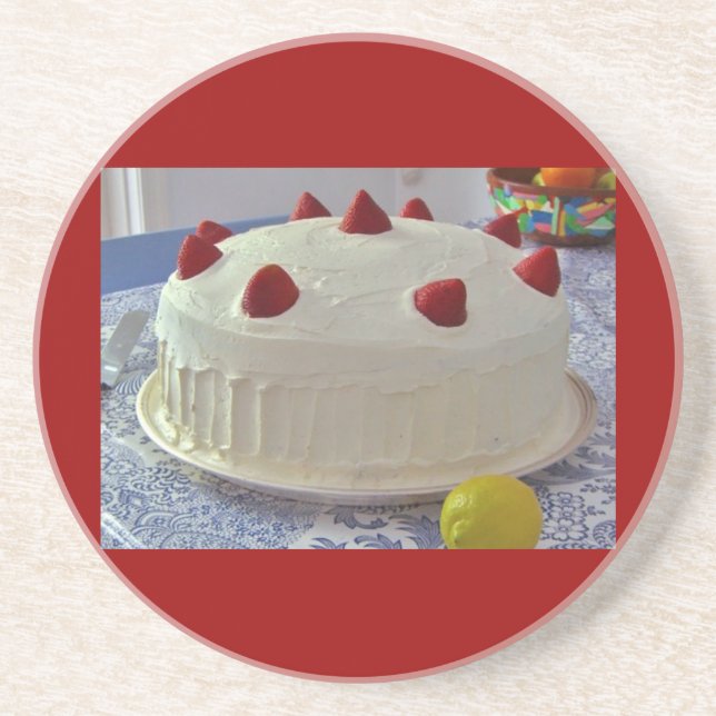 Strawberry Cake Coaster (Front)