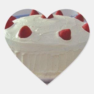 Strawberry Cake Heart Sticker