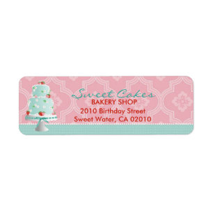 Strawberry Cake Return Label C Return Address Label