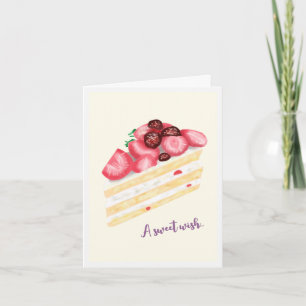 Strawberry Cake Slice Birthday Card