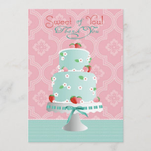 Strawberry Cake Thank You Card