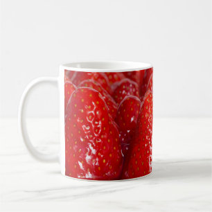 Strawberry cake with mint macro closeup coffee mug