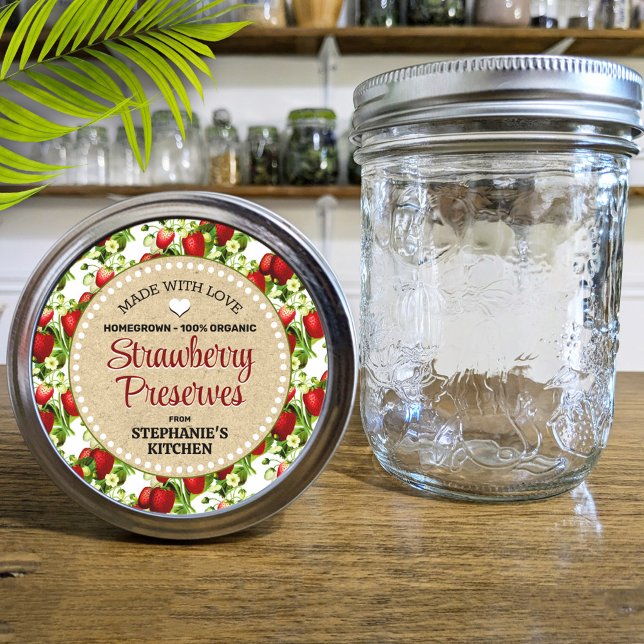 Strawberry Canning Jar Label (Creator Uploaded)
