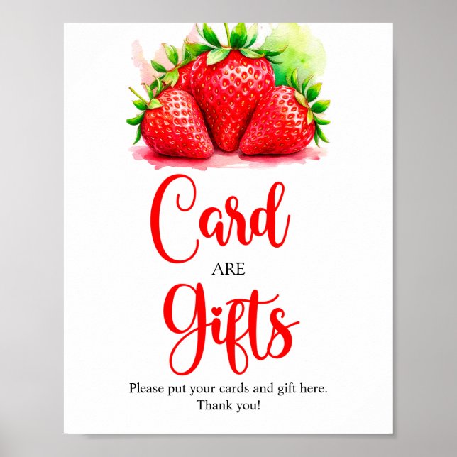  Strawberry Card and Gifts Sign for Any Event   (Front)