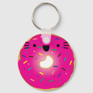 Strawberry Cat Doughnut Keychain Stretched