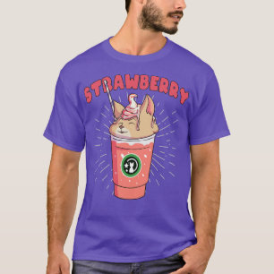 Strawberry Catpuccino Funny Kitty Frappuccino Cat T-Shirt
