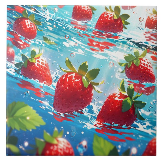Strawberry Ceramic Tile (Front)